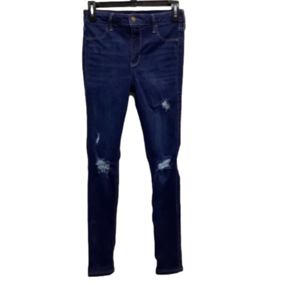 Hollister Denim - Hollister Jeans Womens 5R High Rise Legging Skinny Distressed Stretch Blue Denim